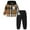 Black, variant on Toddler Boy Fall Clothes Kids Boys Winter Plaid Long Sleeve Elastic Waist 3T 4T 5T Playwear Set Outfits 2 Piece