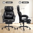 thumbnail image 6 of HOMCOM Executive Office Chair with 6-point Vibration Massage and Heat, Faux Leather Computer Desk Chair with Adjustable Headrest, Footrest, Black, 6 of 8