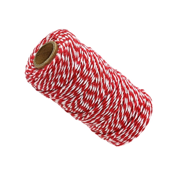 Monstrate Cuerda de hilo de cinta de algodón ampliamente utilizada y duradera para diversos fines hecha de algodón fácil Artesanía Rojo brillante + blanco