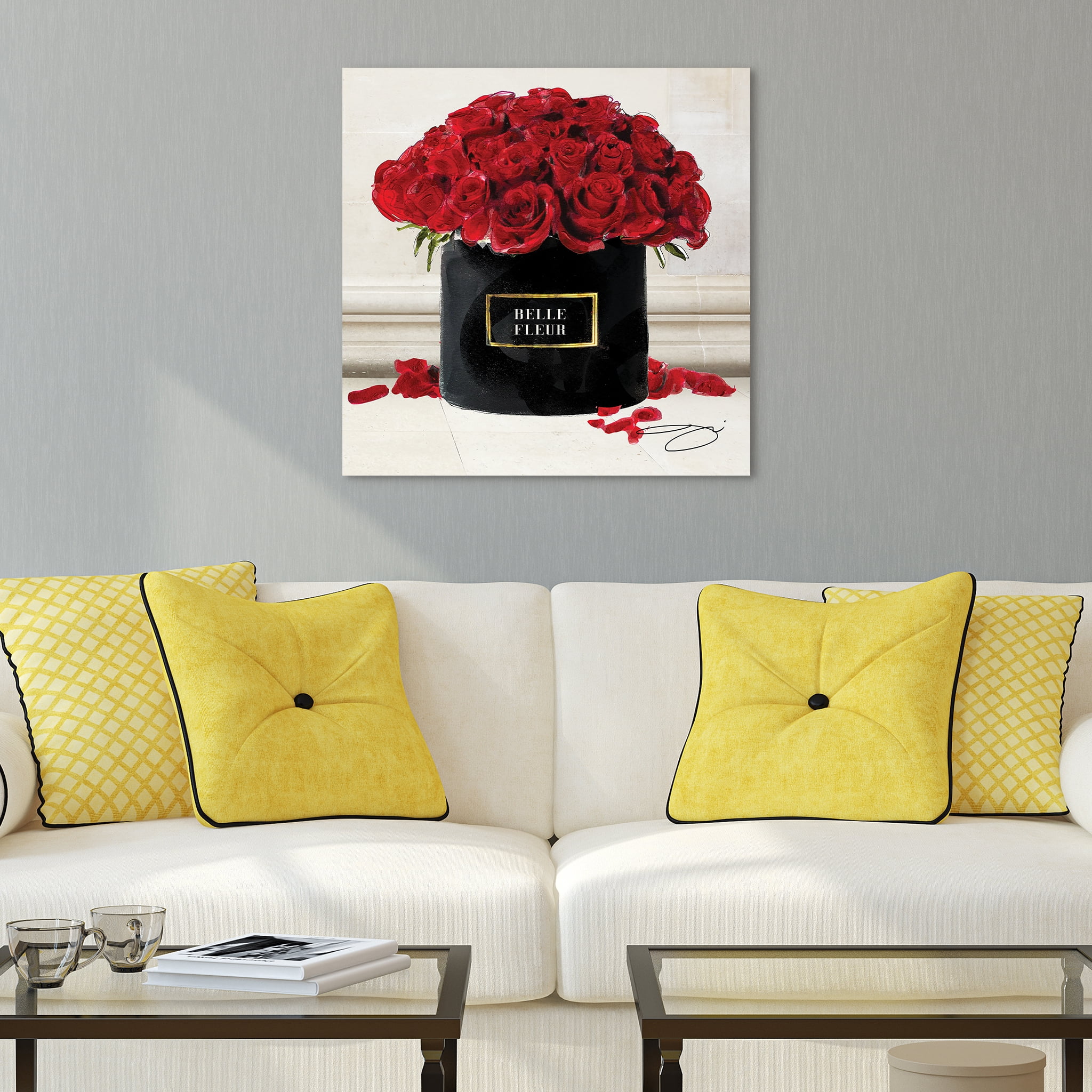 Empire Art Direct Circle of Roses Frameless Free Floating Tempered Glass Panel Graphic Wall Art, 24" x 24" x 0.2", Ready to Hang
