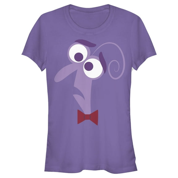 Junior's Inside Out Fear Face Halloween Graphic Tee Purple Small