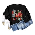 thumbnail image 3 of Sudadera Camisas gráficas navideñas Mujer Jerseys navideños informales sueltos Top Ygjytge Negro T S para Mujer, 3 of 7