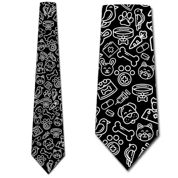 Vet Ties Mens Animal Tie Doctor Icon Necktie by Three Rooker