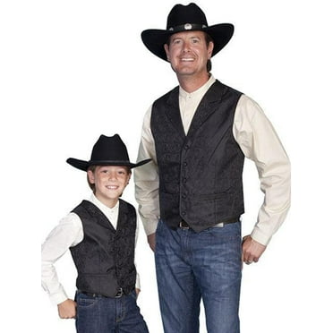 Scully Western Vest Boys Kids Paisley Button Dress Adjustable RW093K