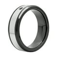 thumbnail image 2 of Men’s Stainless Steel 7.5mm Black Diamond Accent Wedding Band - Mens Ring, 2 of 3