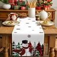 thumbnail image 4 of Merry Christmas Cotton Linen Table Runner Christmas Snowman Snowflakes Tree Dining Table Runners for Home Decor Party Dining Room Restaurant Kitchen Party 13" x 90", 4 of 9