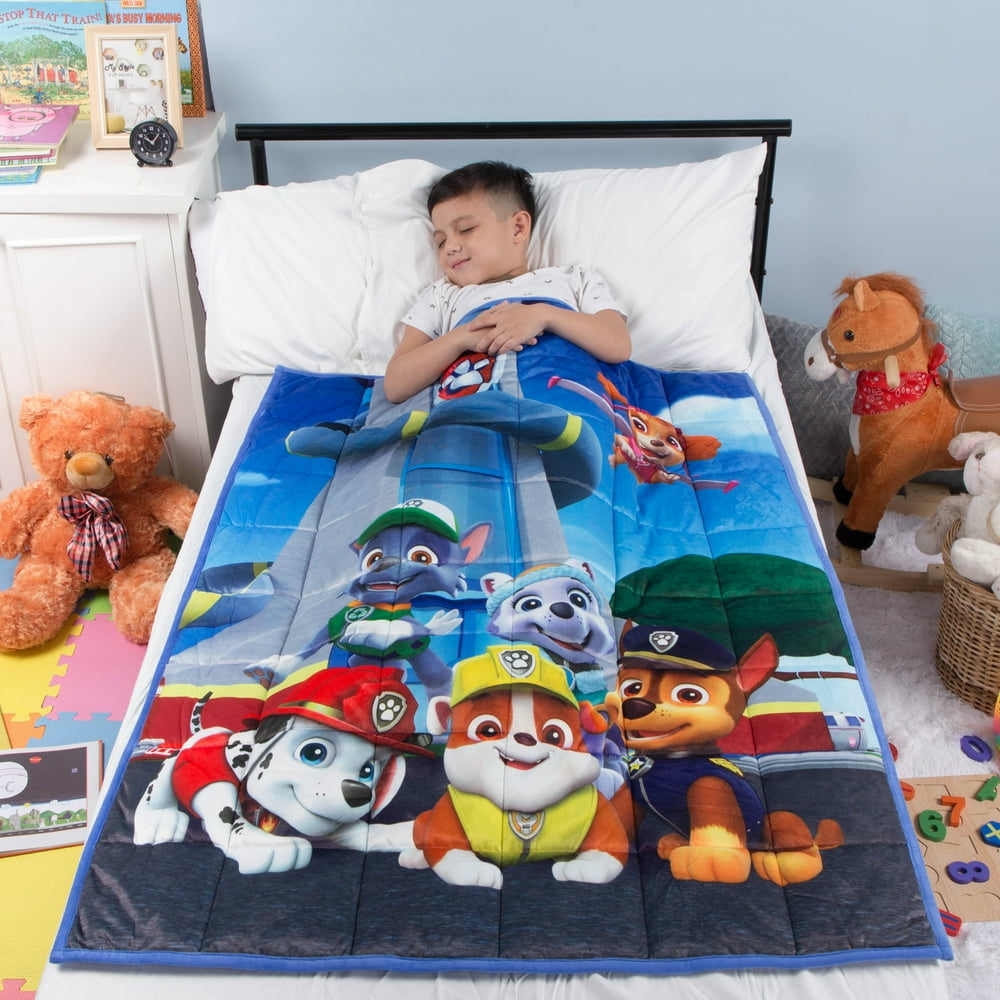 PAW Patrol Kids Weighted Blanket, Super Soft Plush Bedding, 36" x 48" 4