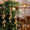 thumbnail image 5 of Christmas Bells Hanging Decor Vintage Metal with Rope Bow Tree Door Decor, 5 of 7