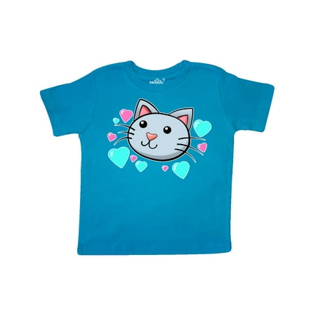 

Inktastic Cute Cat with Hearts Gift Toddler Boy or Toddler Girl T-Shirt