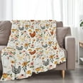 thumbnail image 2 of Chicken Floral Blanket Rooster Hen Printed Decor Throw Blanket Warm Soft Plush Lightweight Fleece Flannel Winter Blanket Farm Gifts for Girls Women Farmer Lover Boys Baby Kids Couch Bedding 40"X50", 2 of 6