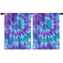 Blackout Kids Curtains,Purple Blue Tie Dye Spiral Pattern Childrens Insulated Curtains Set Of 2,Bedroom Essentials,Toddler Room Decor 42"x54"