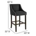 thumbnail image 5 of Merrick Lane Mid Century Upholstered Bar Stool, Charcoal, 5 of 13