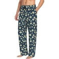 thumbnail image 2 of Uemuo Daisy Floral B Pattern Men's Wide Leg Palazzo Lounge Pants with Pockets Light Weight Loose Comfy Casual Pajama Pants-Small, 2 of 9