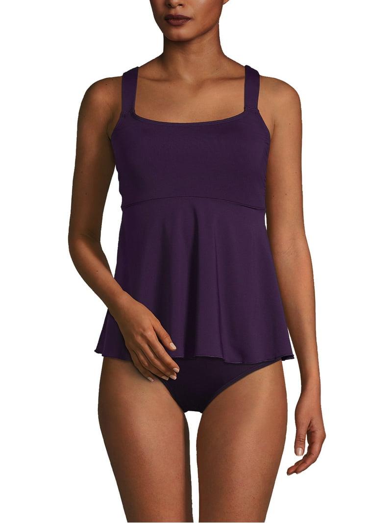 Lands' End Women's Adjustable Scoop Neck Flutter Tankini Top