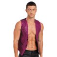 thumbnail image 2 of YONGHS Mens Sequins Vest Jacket Formal Business Wedding Slim Fit Tuxedo Waistcoat Hot Pink XXL, 2 of 7