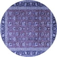 thumbnail image 1 of Ahgly Company Machine Washable Indoor Round Persian Blue Traditional Area Rugs, 3' Round, 1 of 4