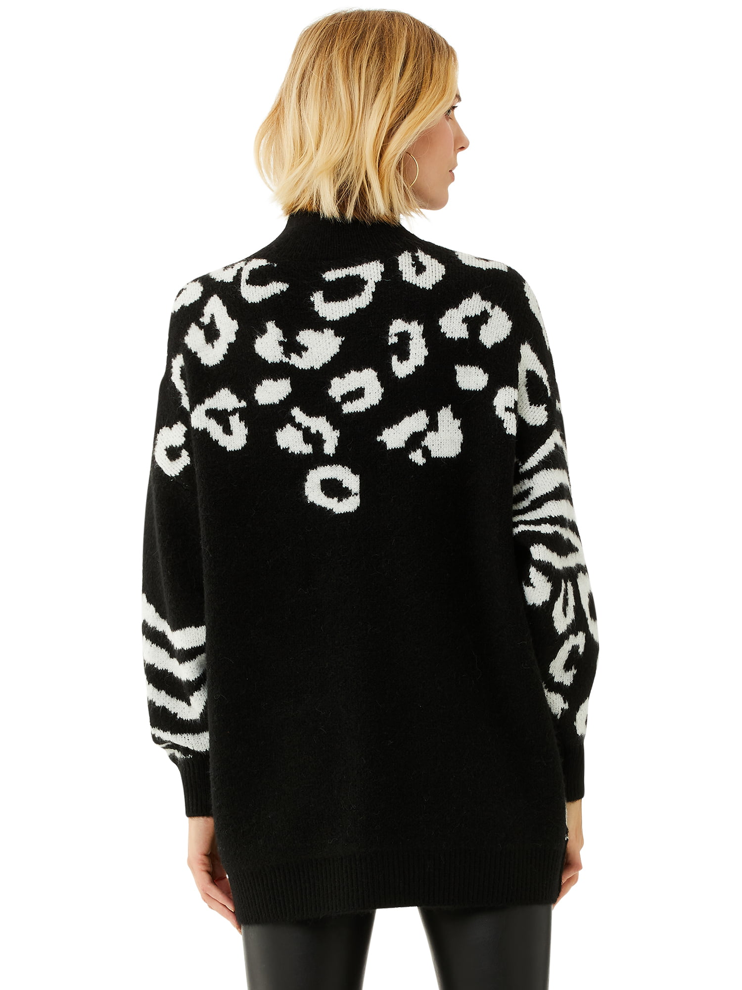 Scoop Women's Abstract Animal Tunic Sweater - Walmart.com