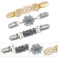 thumbnail image 3 of 1 Set 3pcs Vintage Style Sweater Shawl Clips Cardigan Clips (Golden, Silver), 3 of 9