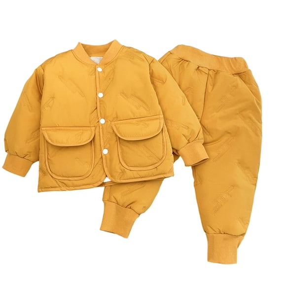 ATOGUTA Girls Winter Outfits Winter Coats and Matching Pants Lightweight Puffer Jacket Clothing Set Snowsuit Ski Suit Yellow