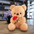 thumbnail image 5 of Penkiiy 13.8'' Teddy Bear with Rose, Soft Plush Bear Doll Stuffed Animal Toys Valentines Day Decor Gifts for Her/Girlfriend Lover Mom Kids, 5 of 6