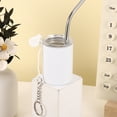 thumbnail image 4 of Sunjoy Tech 2-3Oz Mini Stainless Steel Water Cup with Straw Lid Keychain Double Wall Travel Mug Insulated Tumbler for Cocktails Coffee Wine, 4 of 7
