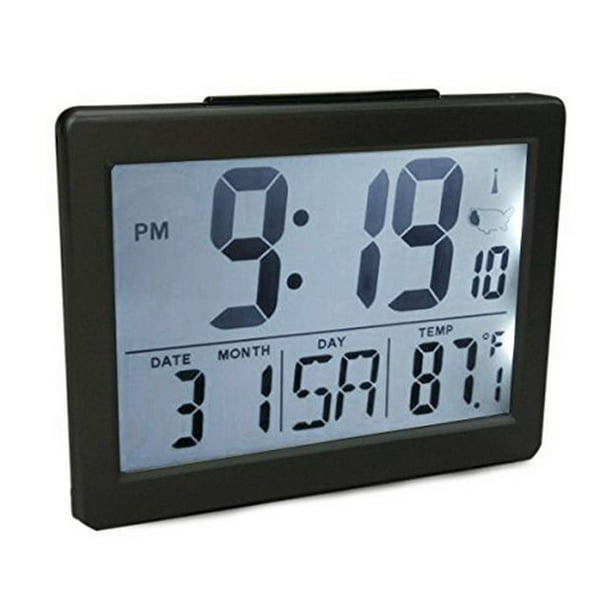 Atomic Desk_bedroom Alarm Clock Black_1.5" Time Number ...