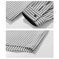 thumbnail image 6 of LNWUY Men's Casual Button Down Striped Shirts Long Sleeve Collared Cotton Linen Shirts Fashion Business Shirt with Pocket Gray M, 6 of 9