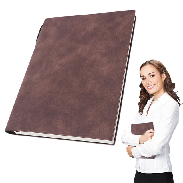 A5 Soft Leather Notebook – Thick Business Journal With Pen Loop Ideal For Meetings Work Notes & Daily Planning 5ml