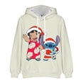 thumbnail image 2 of FUNIER Hooded Sweatshirt Stitch Print Polyester 100-8XL Full Size Unisex Casual Christmas Sweater with Keychain for Adult & Children, Beige, 2 of 6