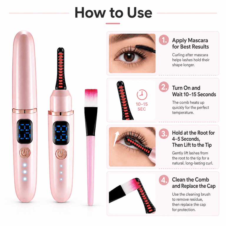 MTUYELI Heated Eyelash Curler, 3 Temperature Settings photo 7