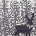 thumbnail image 2 of Simply Daisy Purple-Grey Colored Reindeer Through the Woods Winter Soft Spun Polyester Indoor/Outdoor Throw Pillow, 18" x 18", 2 of 3