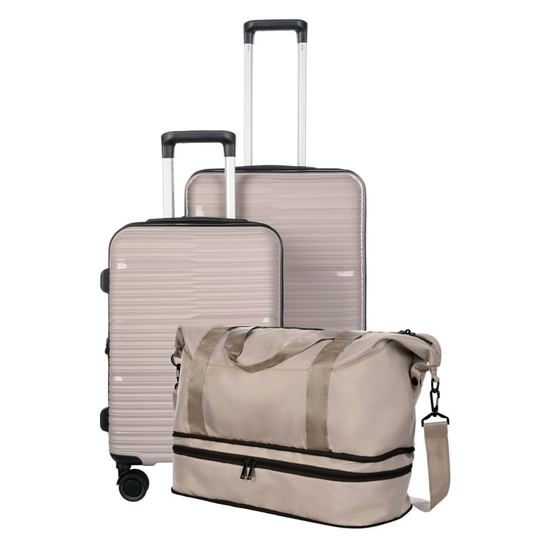 Protege 3-Piece Luggage Set, Taupe Splash, 20-inch Carry On, 25
