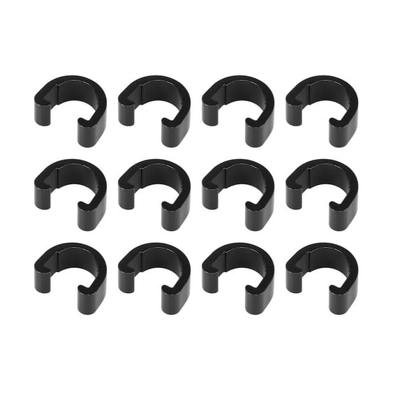 12pcs Brake Cable Clip C Style Clamp Aluminium Alloy Black for Mountain Bike Road Bicycle Folding Bike