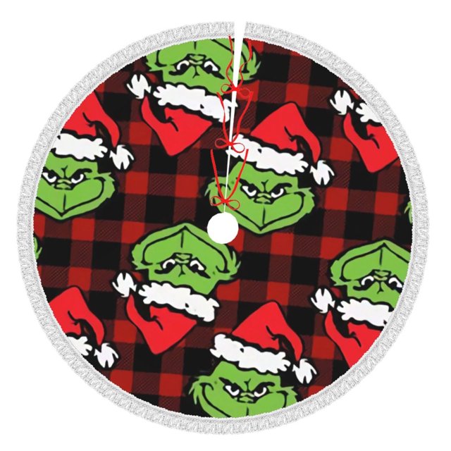 Faldas para árbol de Navidad Grin-Ch de 48 pulgadas, tapete para árbol de Navidad para fiestas de invierno, falda para árbol de Navidad para decoraciones navideñas rústicas
