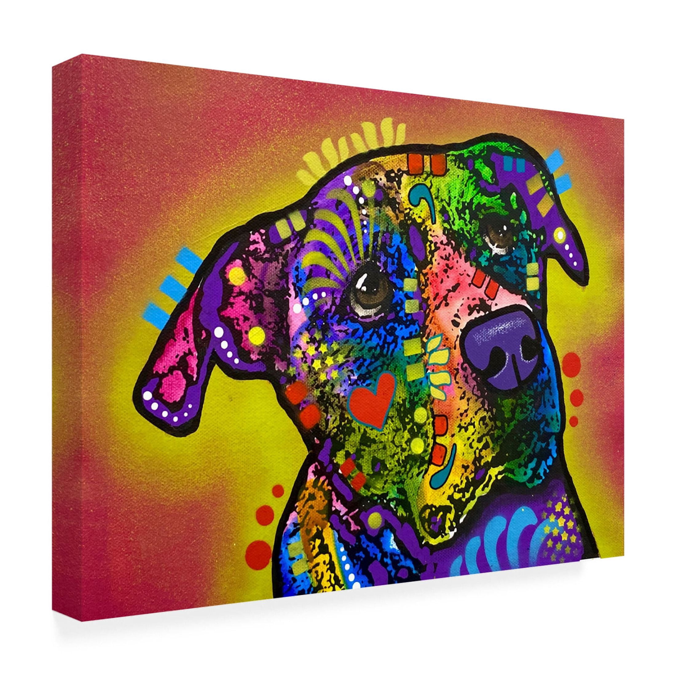 Canvas Wall Art - Dean Russo 'Nervous But Still Full Of Love' Wall Art for Living Room, Bedroom, or Office Décor by Trademark Fine Art - 47 x 35 Inches