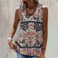 thumbnail image 2 of Birdeem Mode Femme Été Sans Manches Col en V Chandail Imprimé Blouse Décontractée, 2 of 6