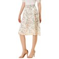 thumbnail image 4 of Unique Bargains Women's Floral Print Flowy Tiered Ruffle Skirt White S, 4 of 7