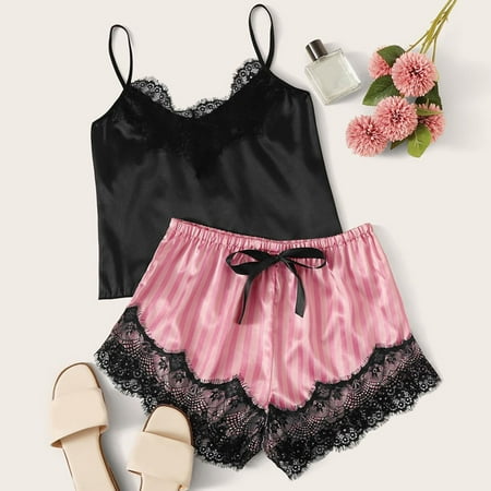 

〖TOTO〗Intimates For Women Outfits Lace Camisole Bra Shorts Two Piece Pajamas Sleepwear Underwear Panties Suits Lingerie