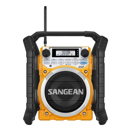 Sangean Portable Bluetooth Water Resistant Ultra Rugged AM/FM/NOAA Emergency Weather Channel Radio Receiver with Large Easy to Read Backlit LCD Display