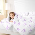 thumbnail image 5 of Homewish Cartoon Bowtie Bowknot Full Size Comforter Sets,Cute Ribbon Bow Bedding Comforter Set,Purple White Bedding Sets For Girl Teens,Luxury Bedroom Decor,3 Pieces, 5 of 9