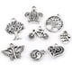 thumbnail image 5 of Piezas para hacer manualidades, 100 piezas de accesorios de plata tibetana con patrones mixtos, diseño de primera clase, 5 of 14