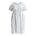 thumbnail image 5 of Time and Tru Women’s and Women’s Plus Cotton Double Cloth Midi Dress, Sizes XS-4X, 5 of 5