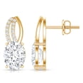 thumbnail image 3 of Rosec Jewels - Lab Grown Diamond Stud Earrings - 6X8 mm Oval Diamond Earrings (2 Ct, EF-VS Grade), 10K Yellow Gold, 3 of 6
