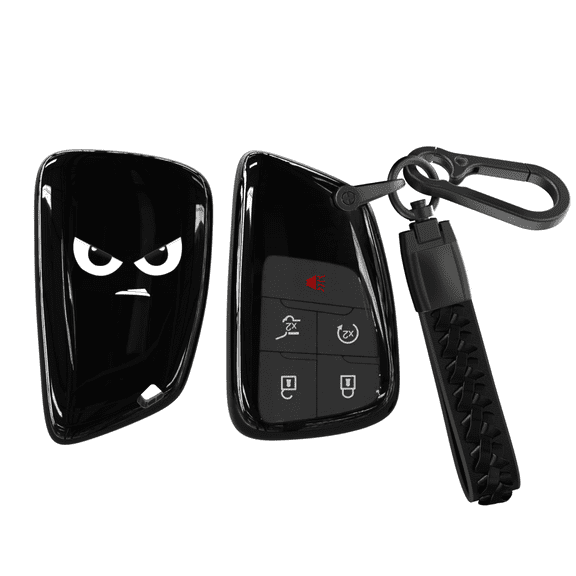 Soopcase for Buick Key Fob Cover,Soft TPU Key Case with Keychain for Buick Envision Acenir Encore Chevy Blazer EV Colorado Silverado Suburban GMC Yukon Sierra Hummer (Black,3/6 Buttons)