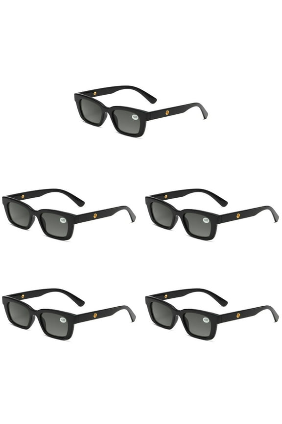 5 Pairs Mens Womens Reading Sunglasses Square Full Tinted Sun Readers +3.50