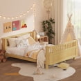 thumbnail image 3 of Mirightone Low to Ground Safety Design, Removable Guardrails & Slat Support, Queen Size Wooden Montessori Low Bed Frame, Natural Modern Transition Bed, 3 of 7