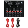 thumbnail image 1 of Tarjeta de sonido para transmisión en vivo con cambio de voz y ajuste de volumen Bluetooth v8 ABS negro para teléfono móvil y computadora., 1 of 14