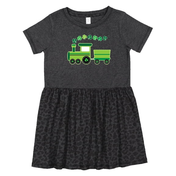 Inktastic St Patricks Irish Shamrock Train Girls Toddler Dress