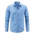 thumbnail image 1 of Blusa y camisa de manga larga con cuello vuelto para hombre, blusa informal a la moda con botones, cómoda y de manga larga con cuello vuelto, blusa de poliéster para hombre., 1 of 5