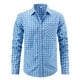 thumbnail image 1 of Blusa y camisa de manga larga con cuello vuelto para hombre, blusa informal a la moda con botones, cómoda y de manga larga con cuello vuelto, blusa de poliéster para hombre., 1 of 5